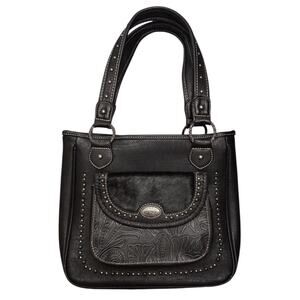 Trinity Ranch Concealed Carry Tote Bag Black Leather Western‎ Country Cowgirl
